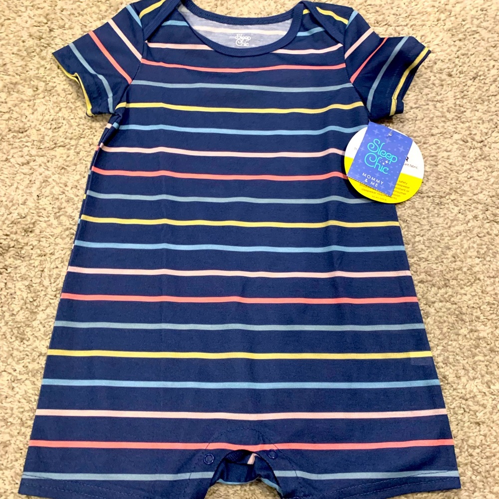 NWT Sleep Chic Striped Romper
